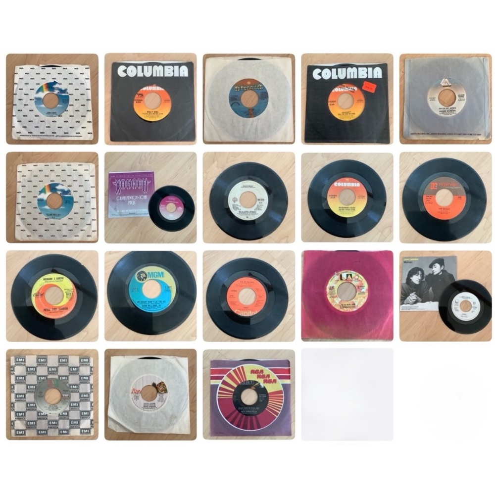 Lot of 18 Various Vintage 45-rpm Vinyl Records